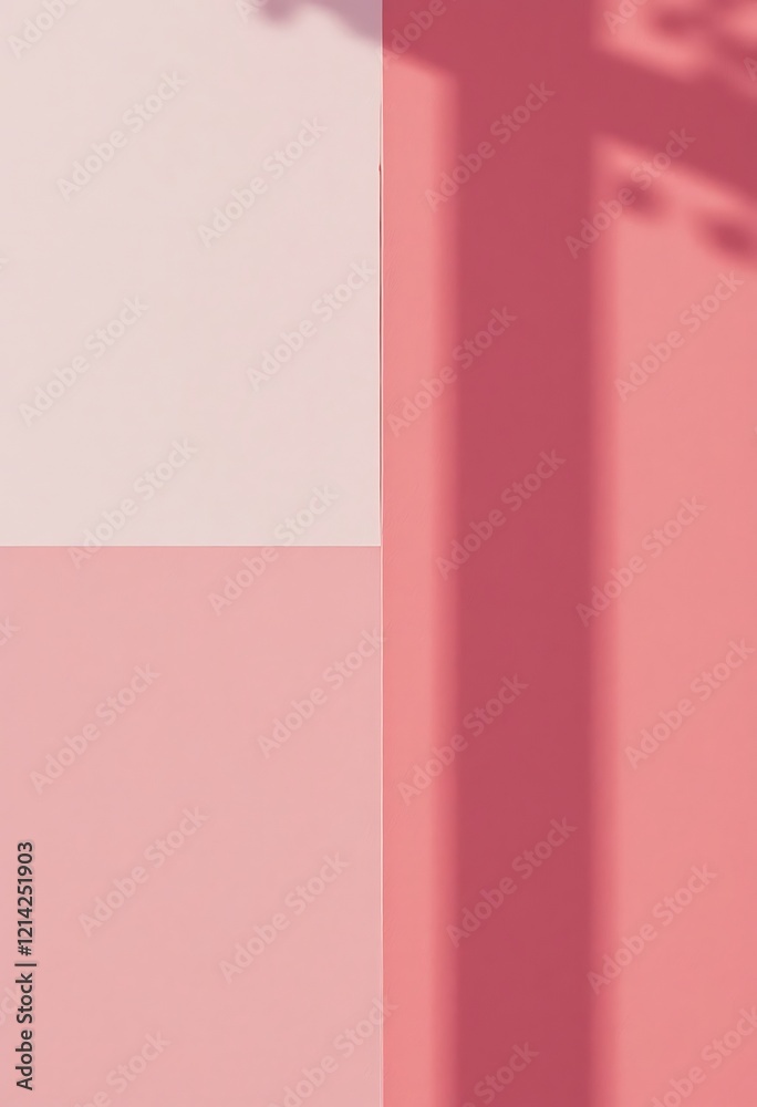 Pink and Light Pink Wall with Shadow Patterns Pink and Light Pink Wall with Shadow Patterns