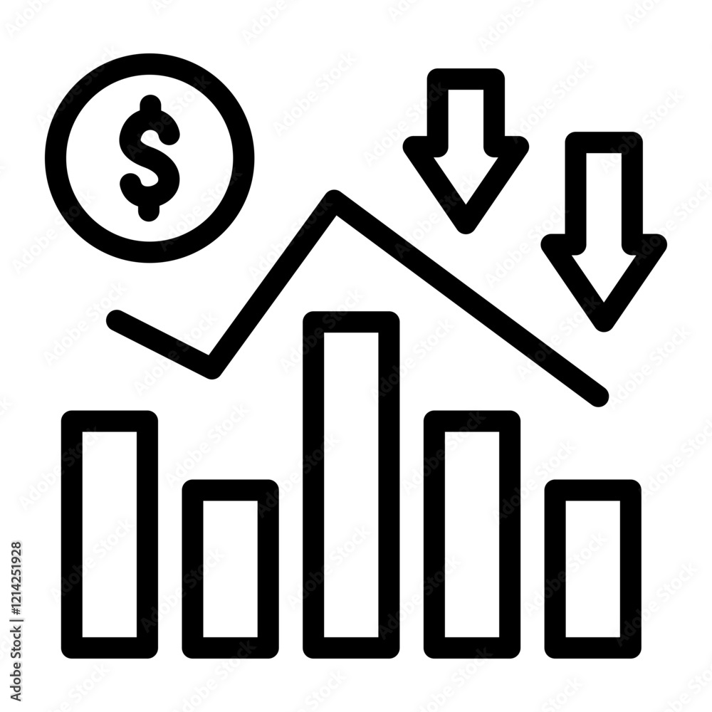 Financial Decline Vector Design Icon Style Financial Decline Vector Design Icon Style
