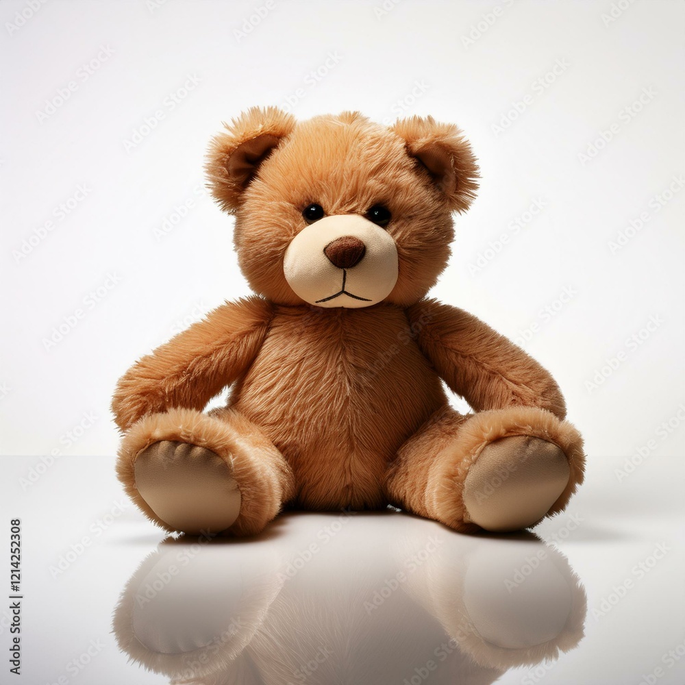 Fototapeta premium Toy sad bear on a white background