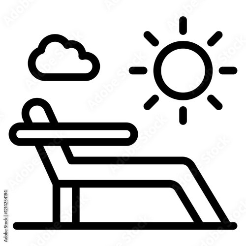 Deck chair Vector Design Icon Style