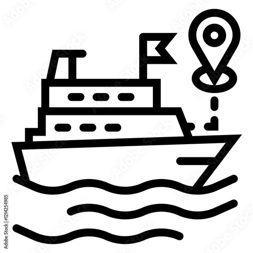 Cruise itinerary Vector Design Icon Style