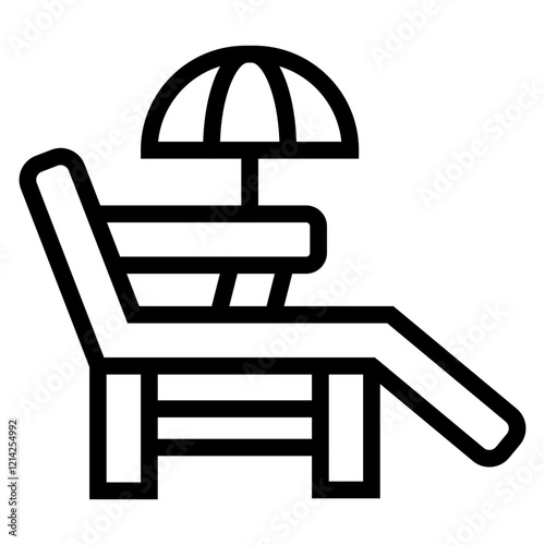 Deck chair Vector Design Icon Style