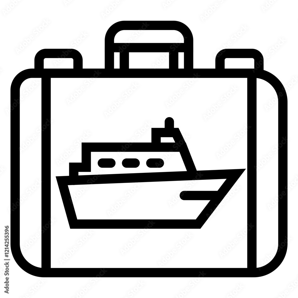 Cruise suitcase Vector Design Icon Style Cruise suitcase Vector Design Icon Style