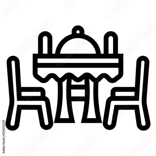 Cruise dining table Vector Design Icon Style