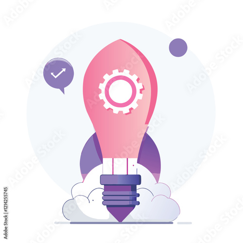 A Light bulb Rocket Symbolising Success