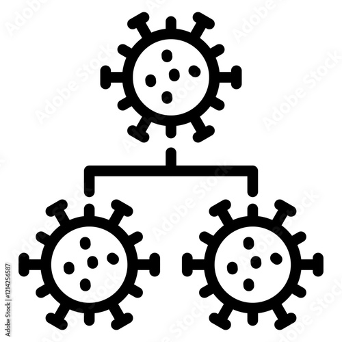 Viral replication Vector Design Icon Style