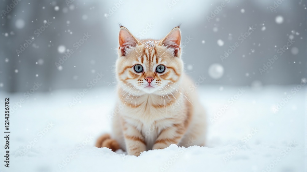 Fototapeta premium Kitten in the Snow