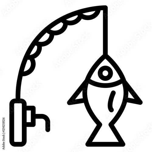 Fishing Rod Vector Design Icon Style