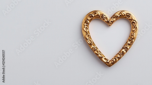 Golden heart shaped frame with intricate lace like design