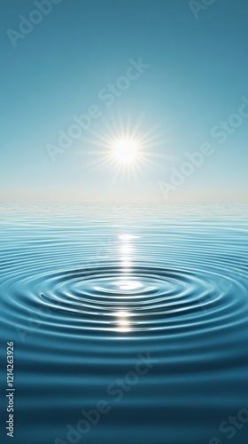 Tranquil Water Ripples Under a Clear Sky photo