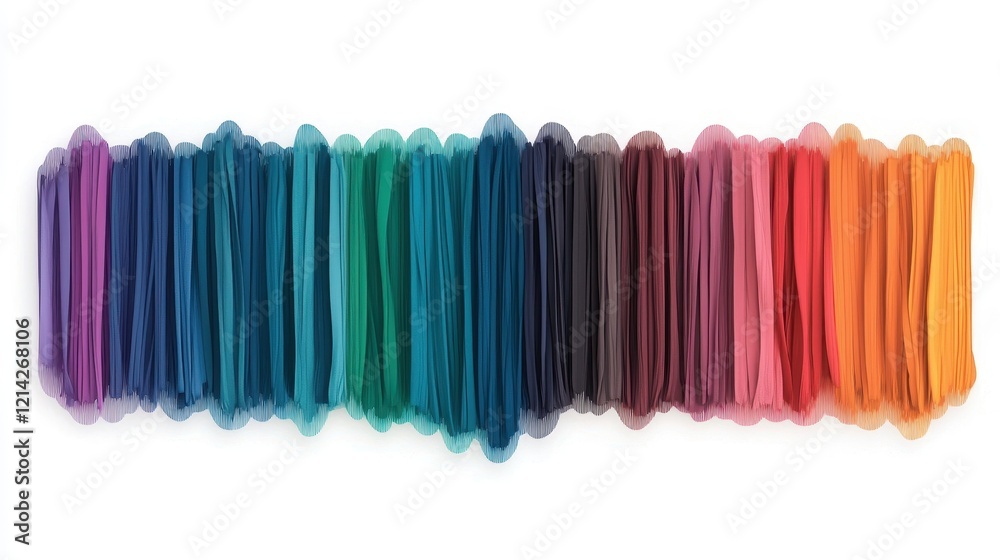 Vibrant Rainbow Color Palette of Pleated Fabric Swatches Textured Design Elements Vibrant Rainbow Color Palette of Pleated Fabric Swatches Textured Design Elements