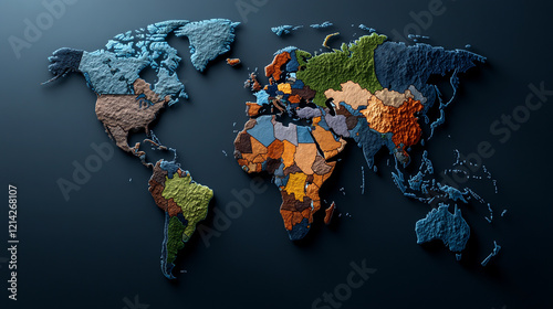 Global Distribution of PFAS Chemicals Shown on a Detailed Relief Map Illustrating Environmental Concerns