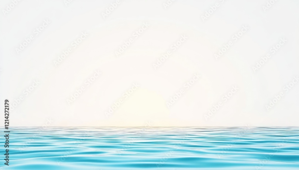 Fototapeta premium Serene seascape at sunrise with gentle waves reflecting soft light against a clear sky, ideal for tranquility