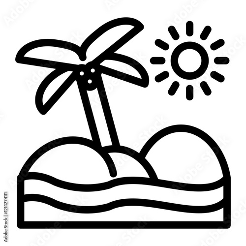 Beach Vector Design Icon Style