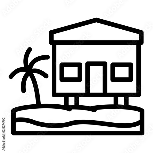 Beach House Vector Design Icon Style