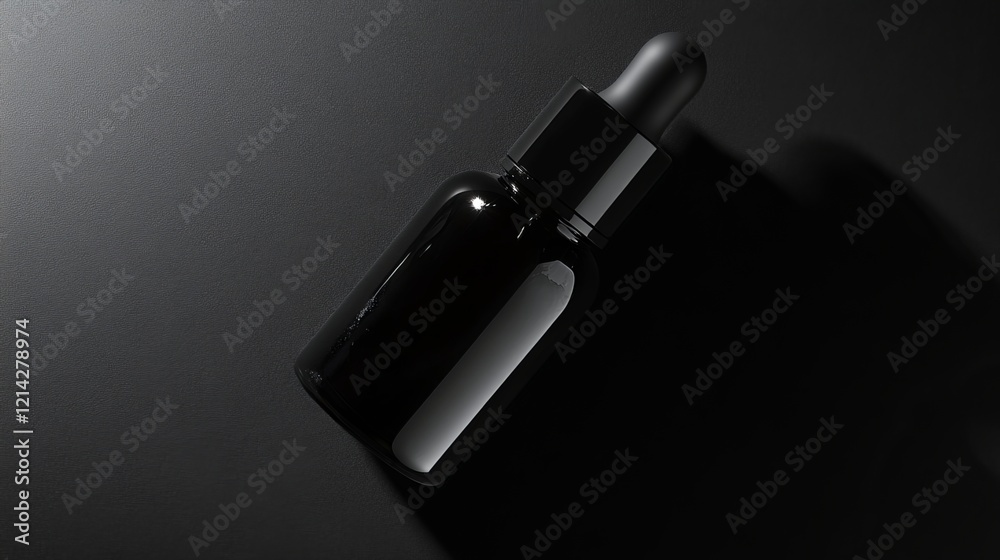 * A dark glass dropper bottle containing a moisturizing serum. Includes: [list of ingredients]. 