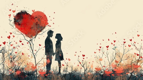 A widower finds love again through memories in this heartfelt flat design illustration