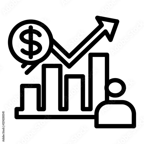 Growth Vector Design Icon Style