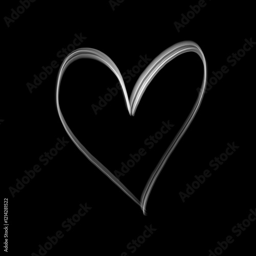 heart shaped by smoke spreading isolated on dark background