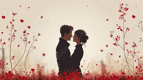 A widower finds love again through memories in this heartfelt flat design illustration