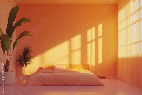 Interior Building up Time-Lapse 3d rendering Animation. bedroom furnishing Process modern