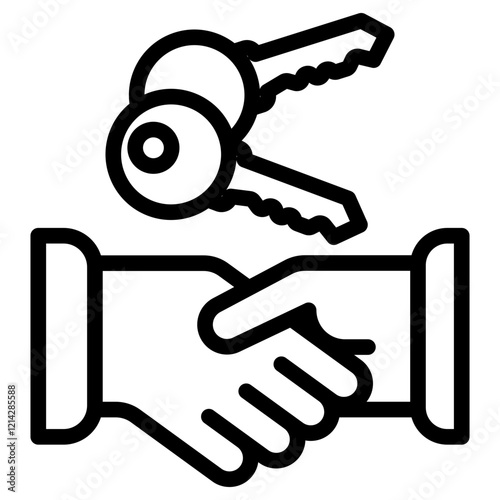Handing Over Keys Vector Design Icon Style