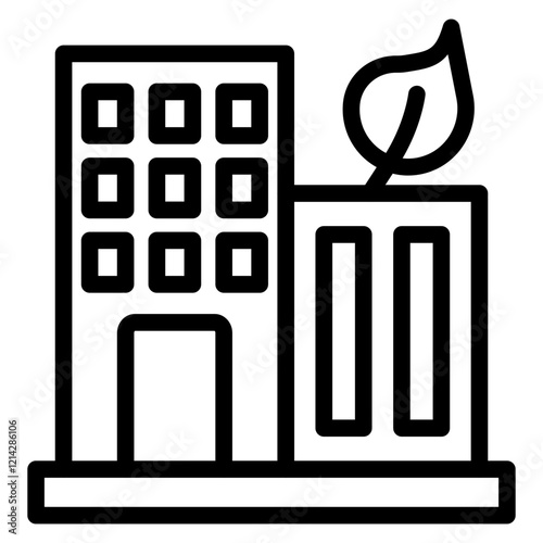 Green Building Vector Design Icon Style