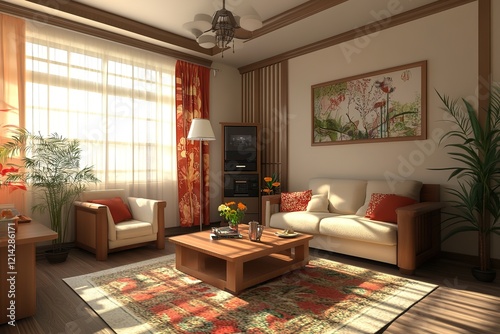 Interior design of modern living room.