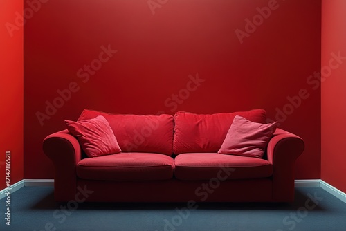 Grey attic living room interior with sofa