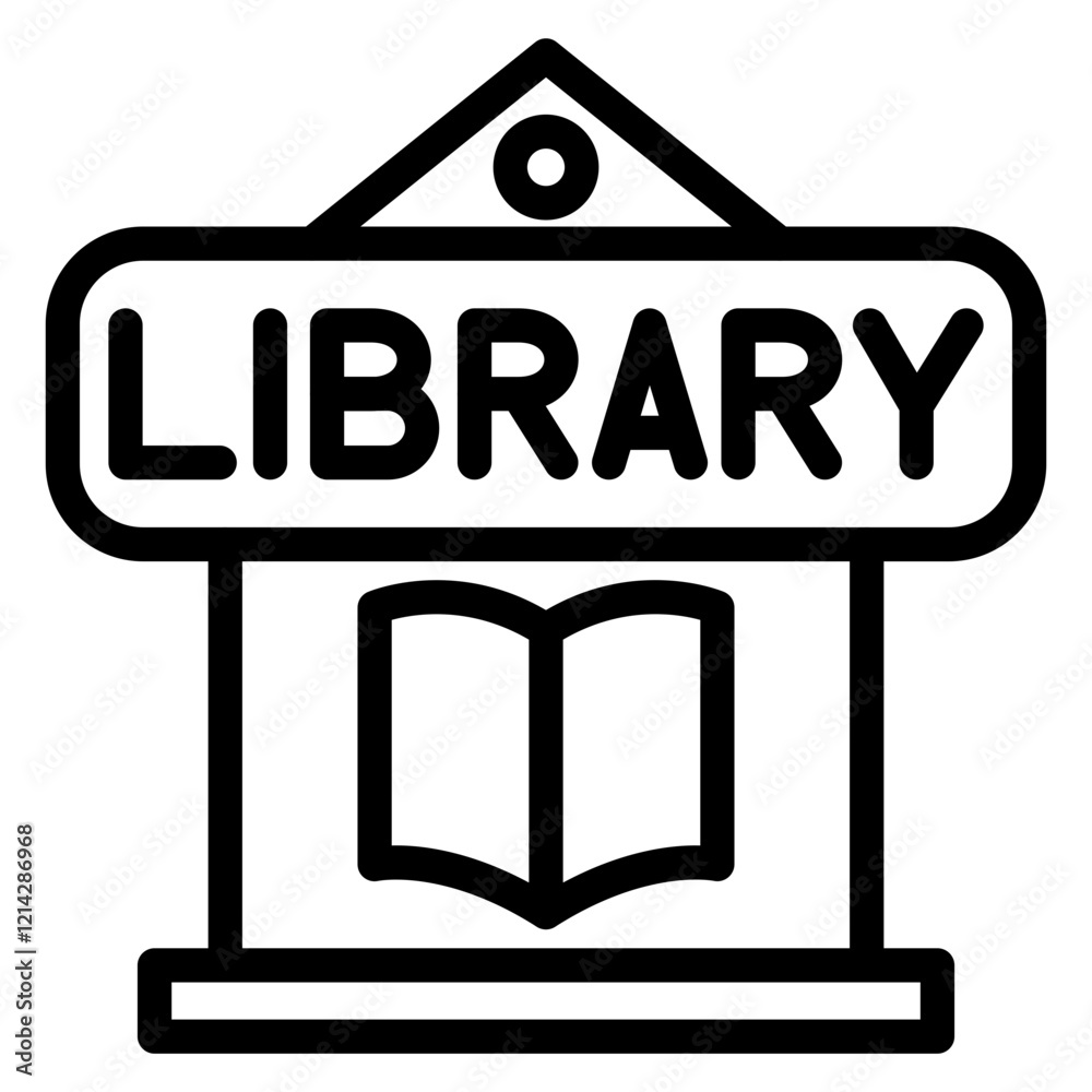 Library Vector Design Icon Style Library Vector Design Icon Style