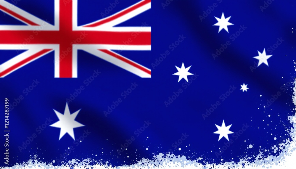Fototapeta premium Australia's Flag: A Festive Winter Design