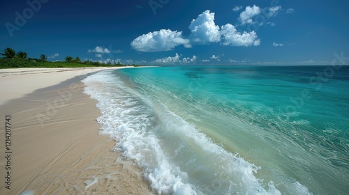 Fototapeta Naklejka Na Ścianę i Meble -  Pristine beach with crystal-clear turquoise waters