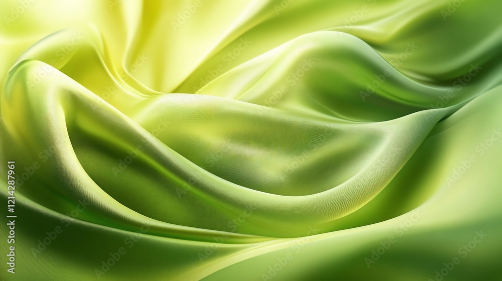 Obraz premium Abstract green silk fabric waves. (1)