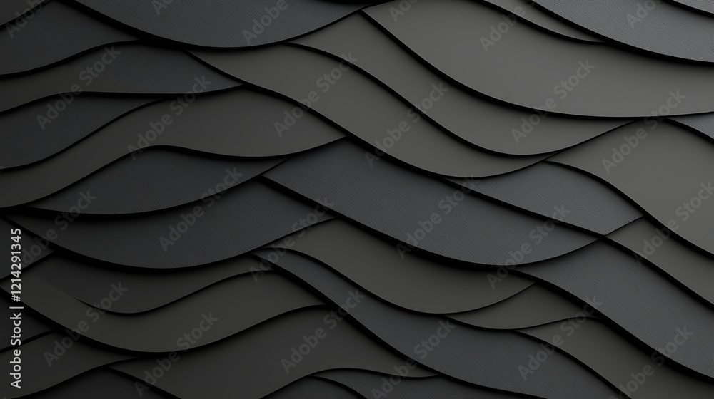 Fototapeta premium Abstract dark gray wave pattern background