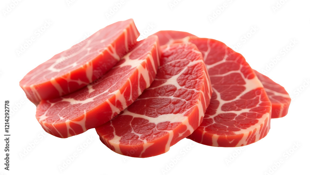 Sliced beef isolated on transparent or white background. Sliced beef isolated on transparent or white background.