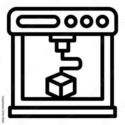 3D Printer Vector Design Icon Style