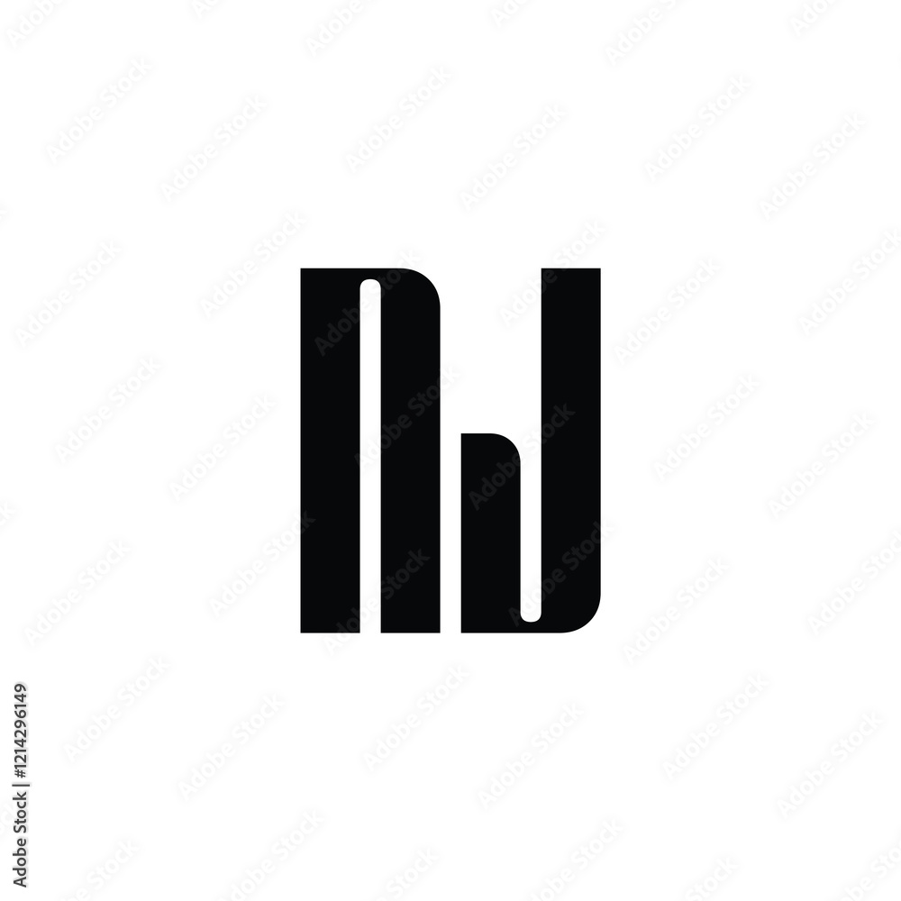 NJ monogram logo design letter text name symbol monochrome logotype alphabet character simple logo NJ monogram logo design letter text name symbol monochrome logotype alphabet character simple logo