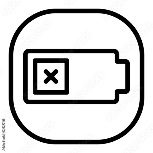 Battery Empty Vector Design Icon Style