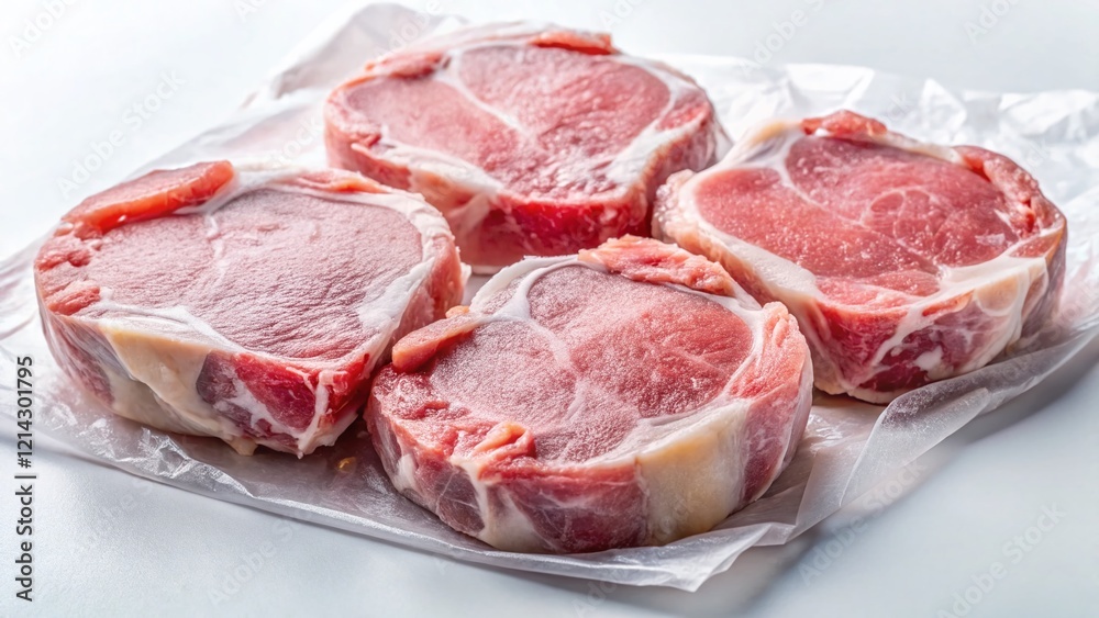 Fresh Frozen Pork Chops, Ready to Cook - High-Resolution Stock Photo Fresh Frozen Pork Chops, Ready to Cook - High-Resolution Stock Photo