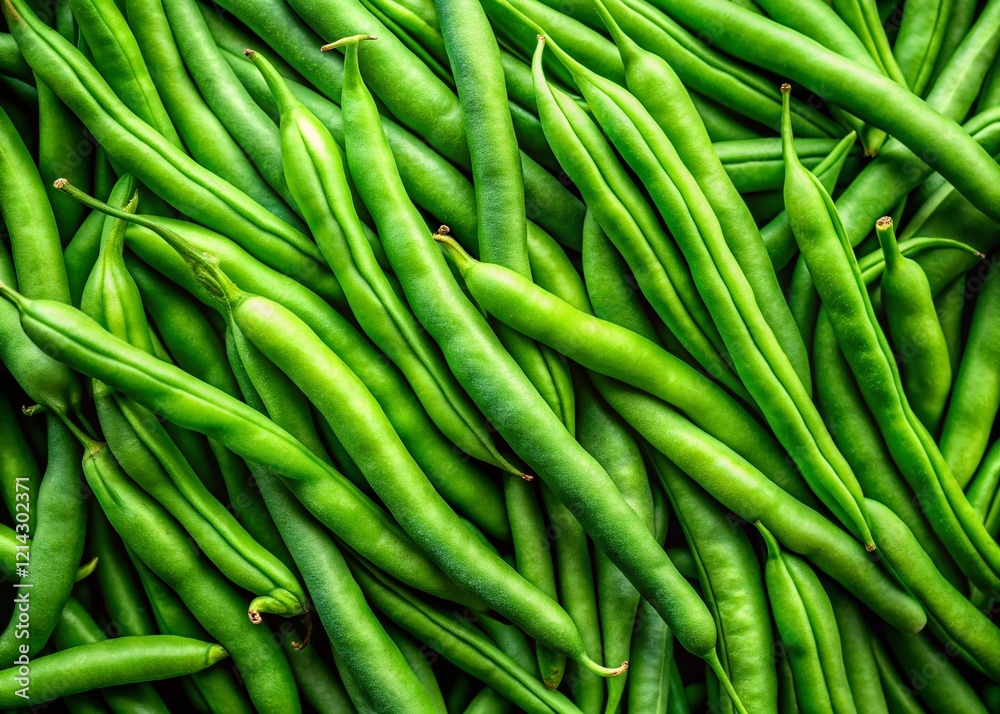Fresh Green Beans Flat Lay - Raw Produce Photography Fresh Green Beans Flat Lay - Raw Produce Photography