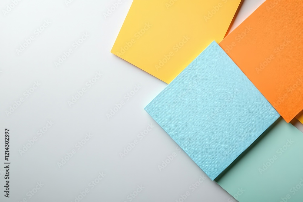 top down view of vibrant colorful squares arranged playfully on clean surface creating dynamic textures for product top down view of vibrant colorful squares arranged playfully on clean surface creating dynamic textures for product