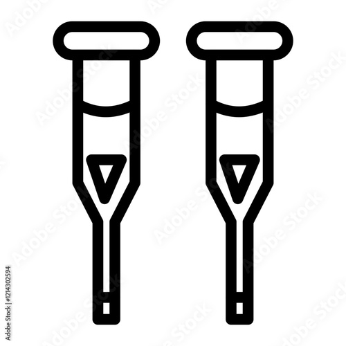 Crutches Vector Design Icon Style