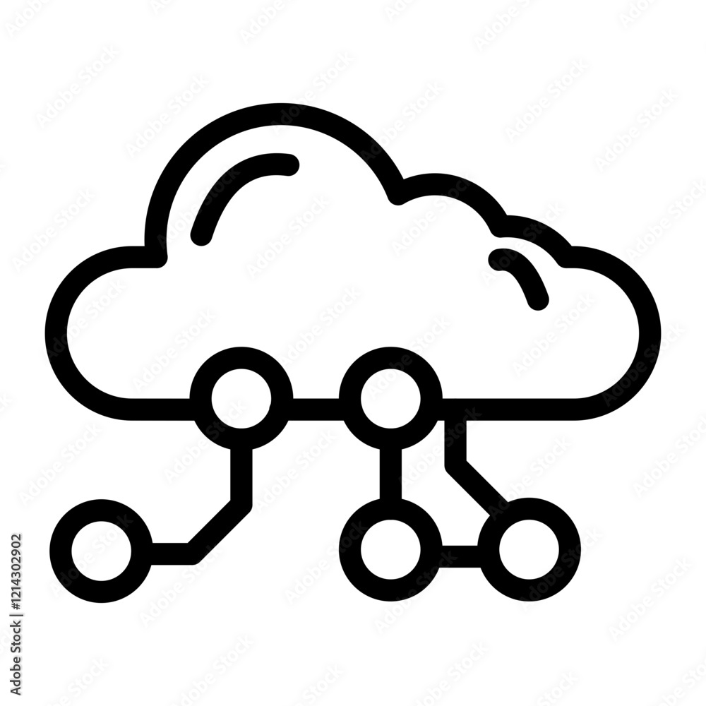 Cloud Network Vector Design Icon Style Cloud Network Vector Design Icon Style