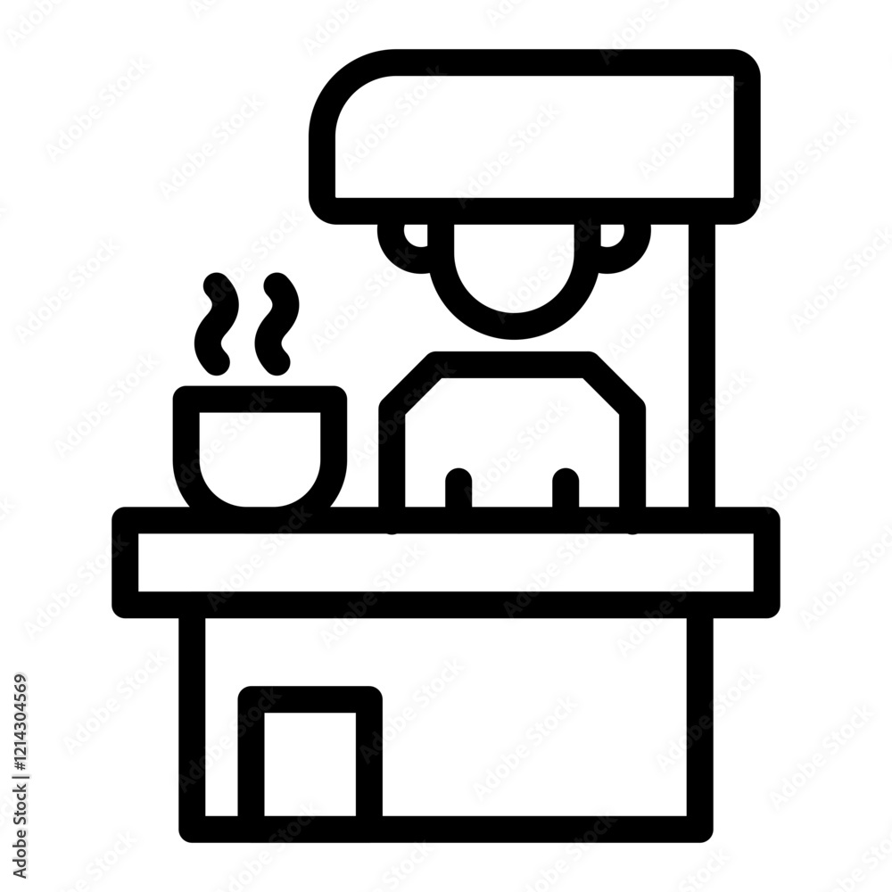 Tea Vendor Vector Design Icon Style Tea Vendor Vector Design Icon Style