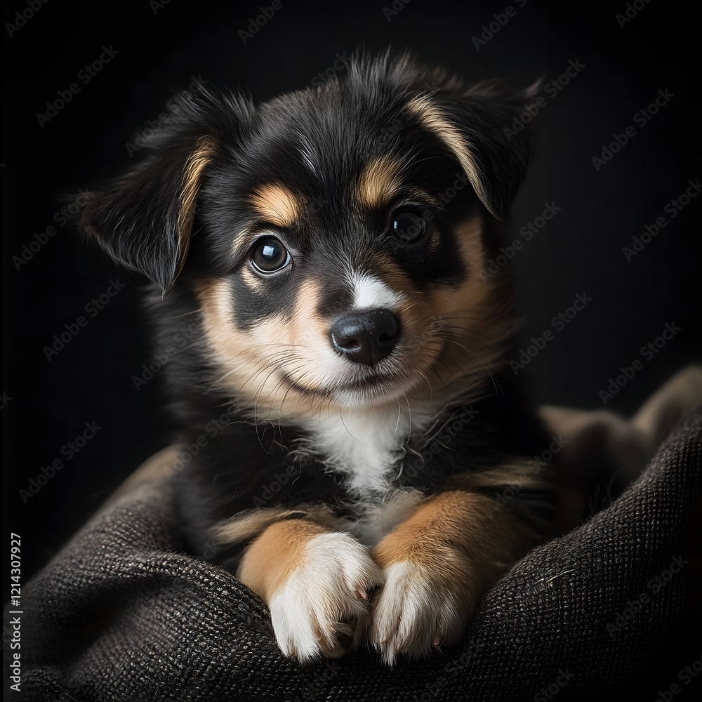 Captivating Puppy Portrait with Endearing Gaze Captivating Puppy Portrait with Endearing Gaze