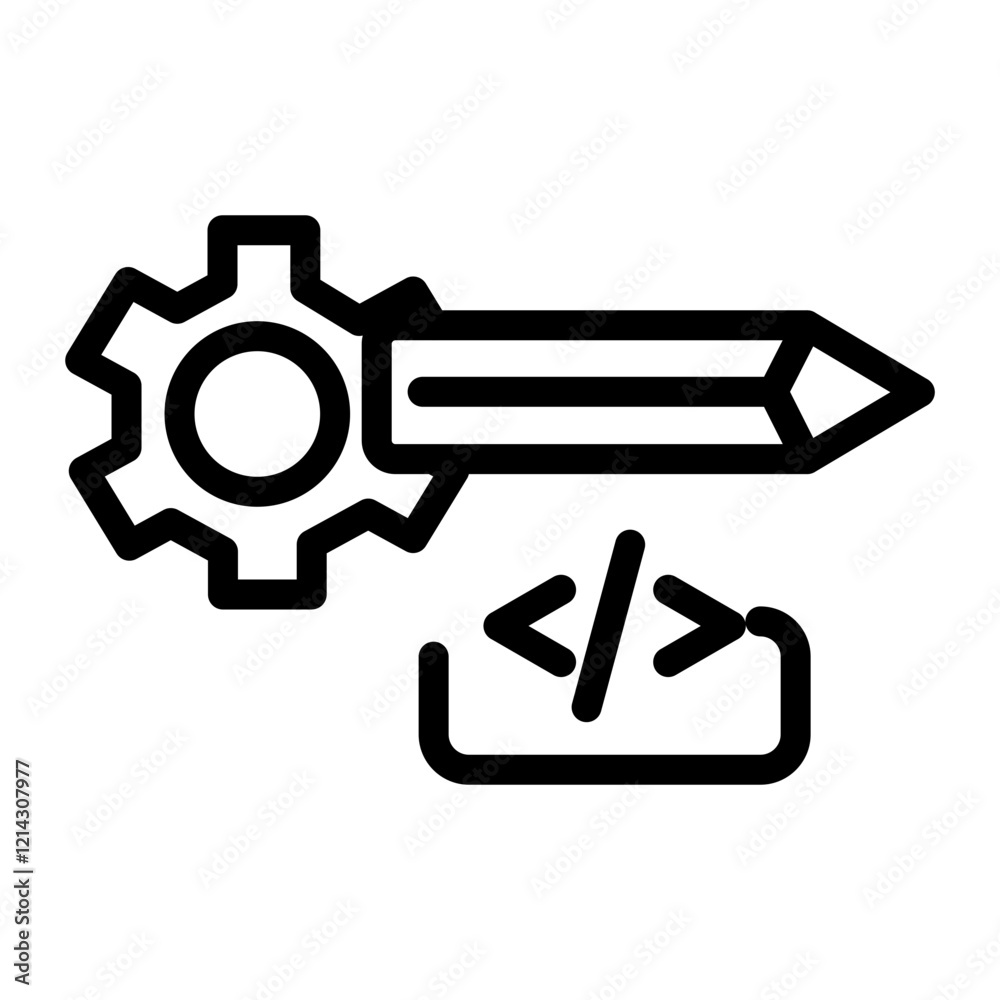 Scripting Vector Design Icon Style Scripting Vector Design Icon Style
