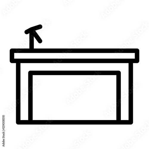 News Anchor Desk Vector Design Icon Style