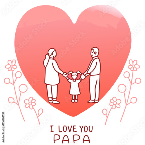 I love you papa illustration vector art