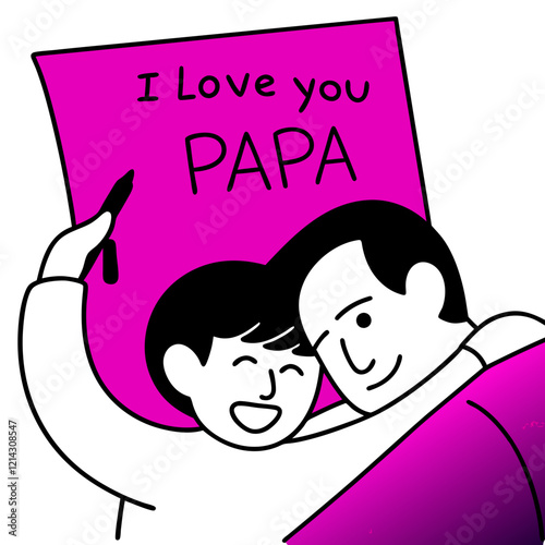 I love you papa illustration vector art