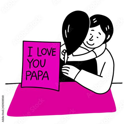 I love you papa illustration vector art